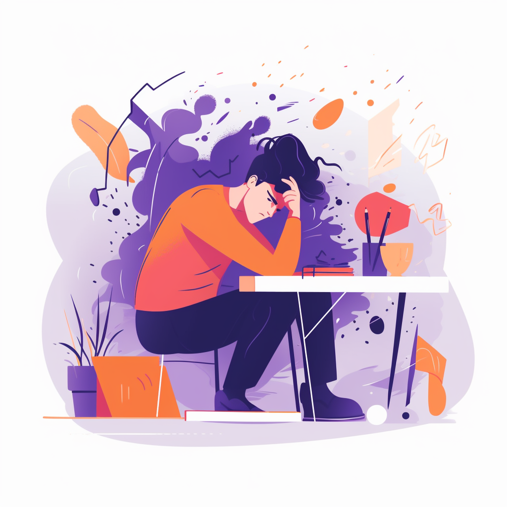 A man sat at a desk frustrated yet determined to improve his chess